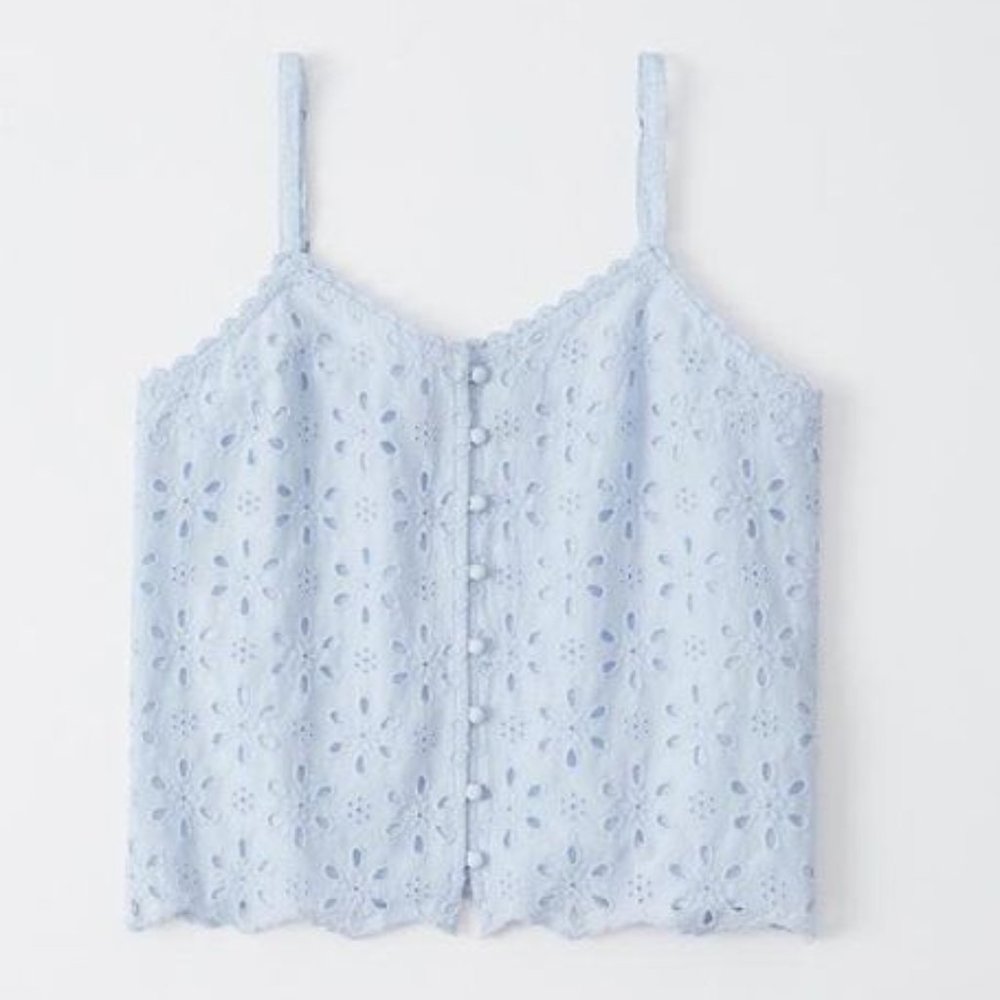 Abercrombie & Fitch Eyelet Button-Front Cami Top